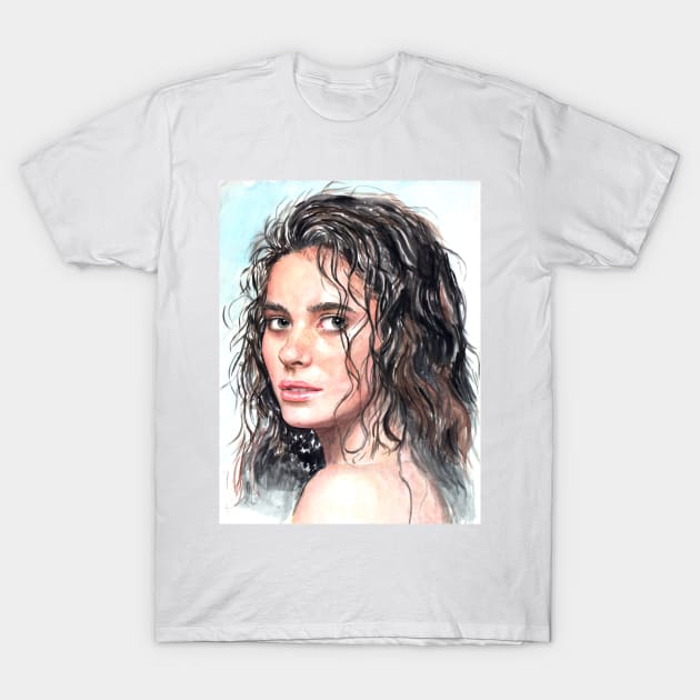 Woman Portrait T-Shirt by TrocaBoo